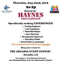 Haynes International Job Fair 2019