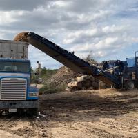 Our 100 HP grinder provides chips to the local paper mill